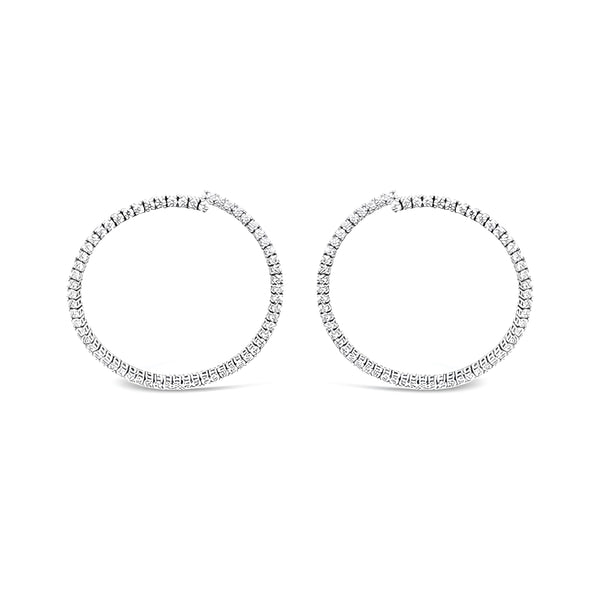DEMEGLIO 18CT WHITE GOLD DIAMOND CIRCLE EARRINGS (Image 1)