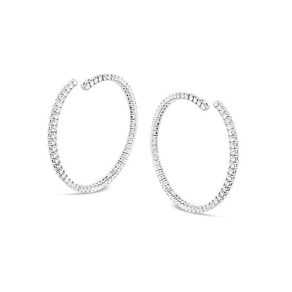 DEMEGLIO 18CT WHITE GOLD DIAMOND CIRCLE EARRINGS (Image 2)