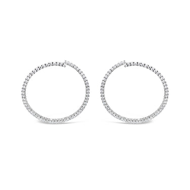 DEMEGLIO 18CT WHITE GOLD DIAMOND CIRCLE EARRINGS