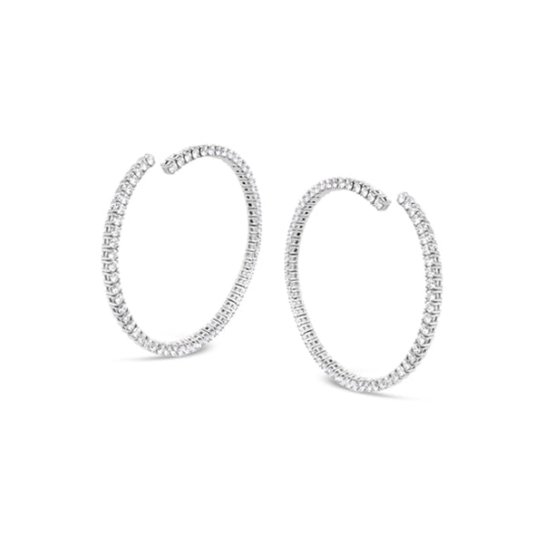 DEMEGLIO 18CT WHITE GOLD DIAMOND CIRCLE EARRINGS (Image 2)