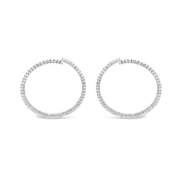 DEMEGLIO 18CT WHITE GOLD DIAMOND CIRCLE EARRINGS