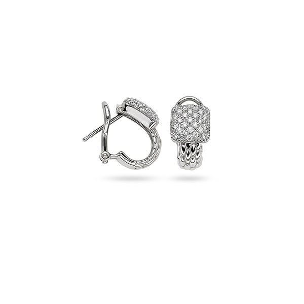 FOPE 'VENDOME' 18CT WHITE GOLD PAVE SET DIAMOND EARRINGS (Image 1)