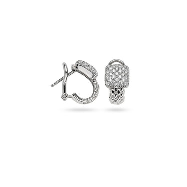 FOPE 'VENDOME' 18CT WHITE GOLD PAVE SET DIAMOND EARRINGS