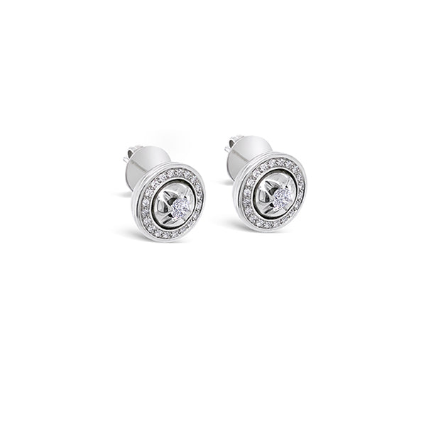 JORG HEINZ 'MAGIC' 18CT WHITE GOLD PEARL AND DIAMOND STUD EARRINGS (Image 4)