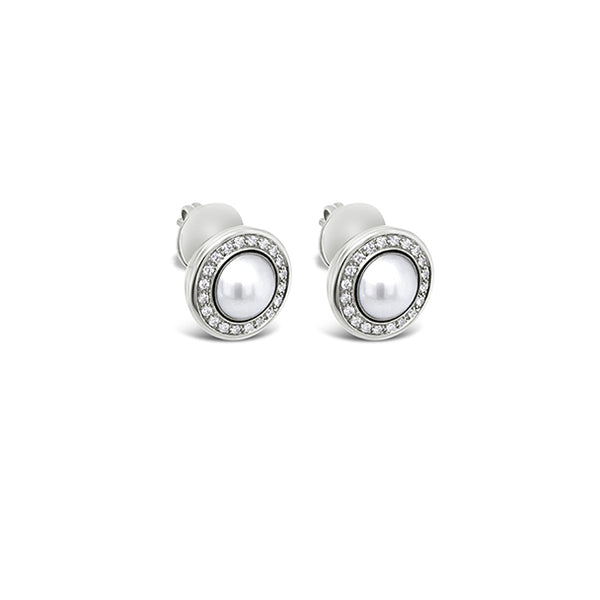 JORG HEINZ 'MAGIC' 18CT WHITE GOLD PEARL AND DIAMOND STUD EARRINGS (Image 3)