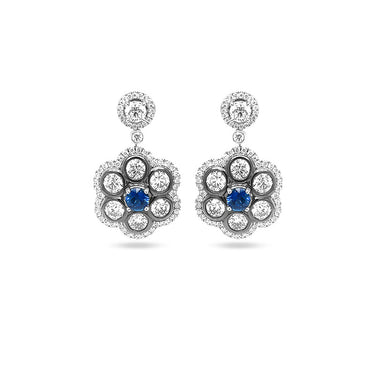 'GLAMOUR' 18CT WHITE GOLD SAPPHIRE AND DIAMOND DRESS RING