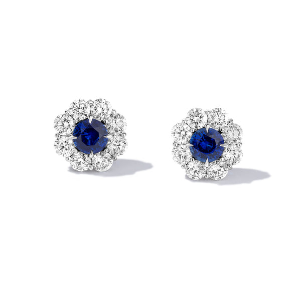 BAYCO PLATINUM SAPPHIRE & DIAMOND EARRINGS (Image 1)