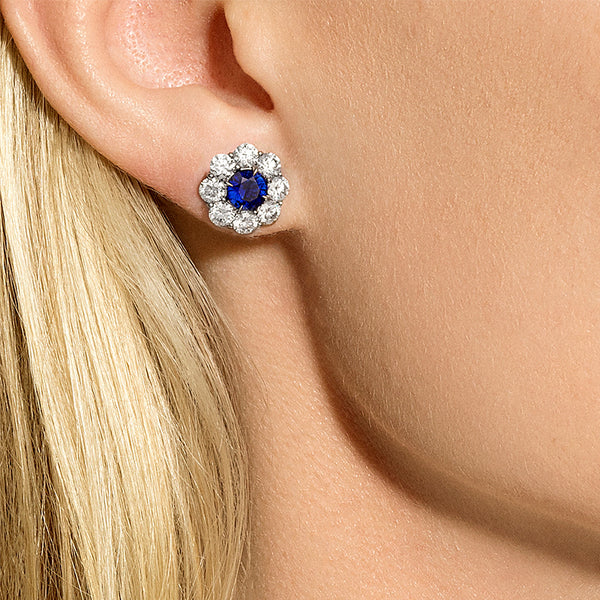 BAYCO PLATINUM SAPPHIRE & DIAMOND EARRINGS (Image 4)
