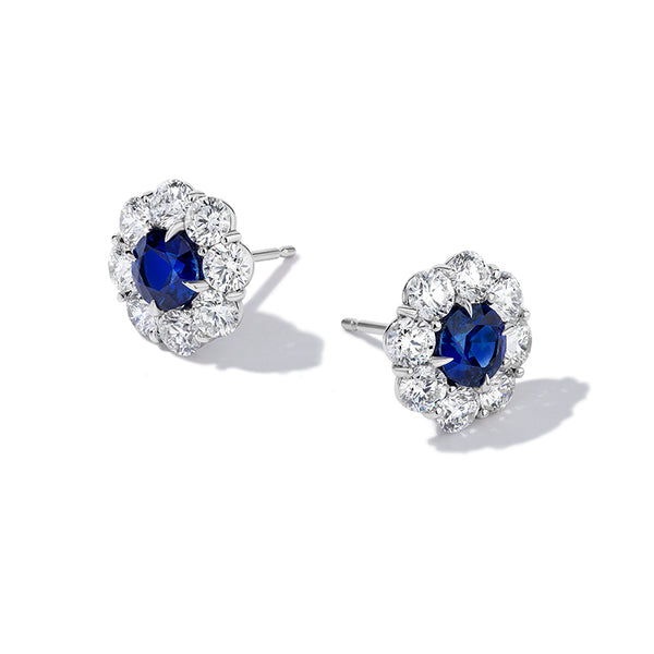 BAYCO PLATINUM SAPPHIRE & DIAMOND EARRINGS (Image 2)