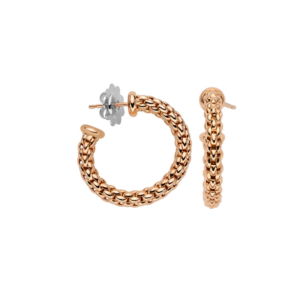 FOPE ESSENTIALS 18CT ROSE GOLD HOOP EARRINGS (Image 1)