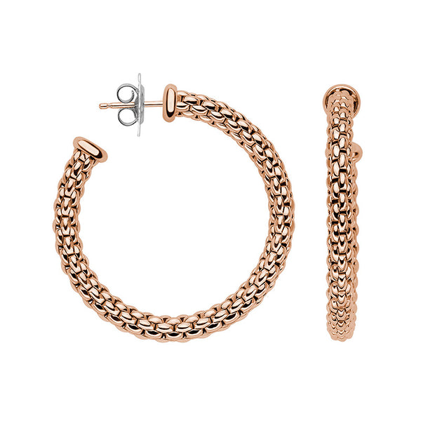 FOPE "ESSENTIALS" 18ct YELLOW GOLD HOOP EARRINGS (Image 1)