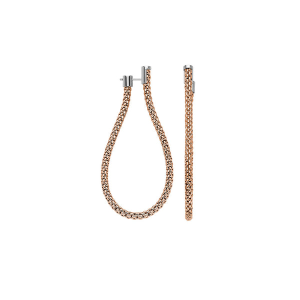 FOPE 'ESSENTIALS' 18CT ROSE GOLD HOOP EARRINGS (Image 1)