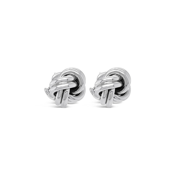 18CT WHITE GOLD 'KNOT' STYLE EARRINGS (Image 3)