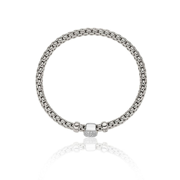 FOPE "VENDOME" 18CT WHITE GOLD FLEX'IT BRACELET SIZE MEDIUM (Image 1)