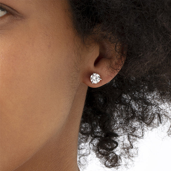 HEARTS ON FIRE 18CT WHITE GOLD THREE PRONG 2.047CT DIAMOND STUD EARRINGS (Image 3)