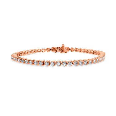 HEARTS ON FIRE 'TEMPTATION' 18CT ROSE GOLD DIAMOND LINE BRACELET