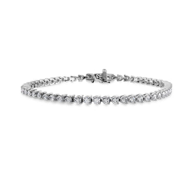 HEARTS ON FIRE 'TEMPTATION' 18CT WHITE GOLD THREE PRONG 5CT DIAMOND BRACELET