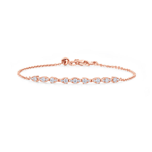 HEARTS ON FIRE 'AERIAL DEWDROP' 18CT ROSE GOLD DIAMOND BRACELET (Image 1)