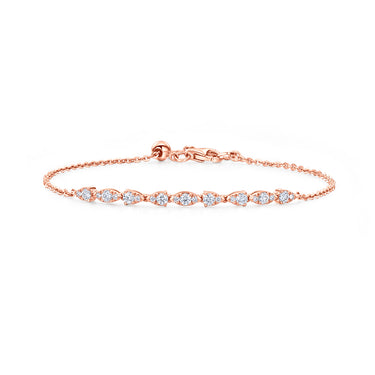 HEARTS ON FIRE 'AERIAL DEWDROP' 18CT ROSE GOLD DIAMOND BRACELET