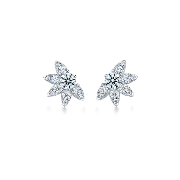 HEARTS ON FIRE 'AERIAL SUNBURST' 18CT WHITE GOLD DIAMOND EARRINGS WITH REMOVABLE DIAMOND JACKETS (Image 1)