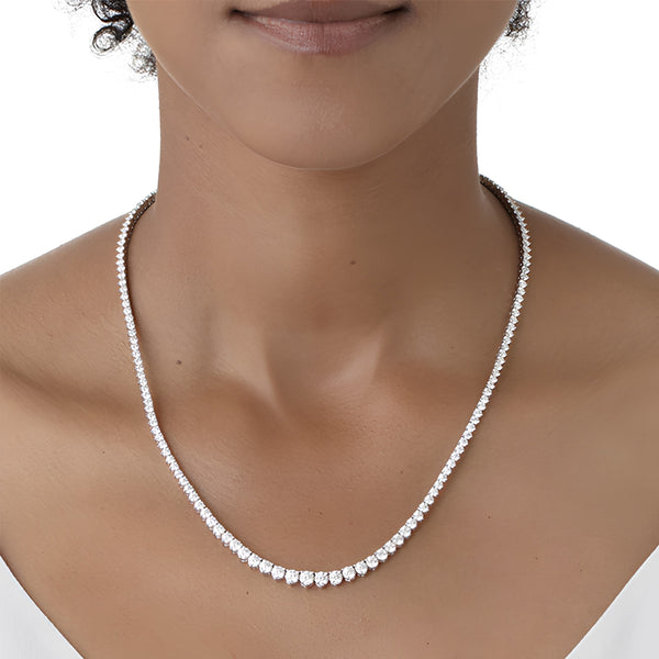 HEARTS ON FIRE 'SIGNATURE' 18CT WHITE GOLD 10.10CT CLAW SET GRADUATED DIAMOND LINE NECKLACE (Image 2)