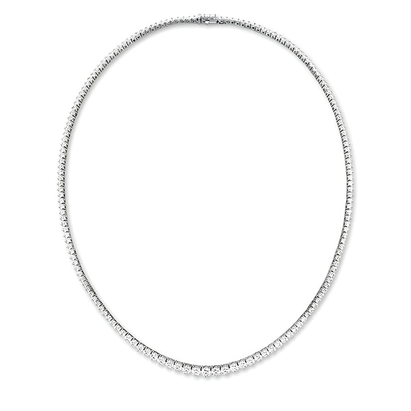 HEARTS ON FIRE 'SIGNATURE' 18CT WHITE GOLD 10.10CT CLAW SET GRADUATED DIAMOND LINE NECKLACE (Image 1)
