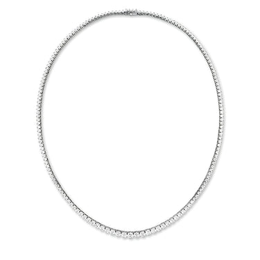 HEARTS ON FIRE 'SIGNATURE' 18CT WHITE GOLD 10.10CT CLAW SET GRADUATED DIAMOND LINE NECKLACE