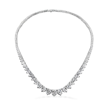 HEARTS ON FIRE 'TEMPTATION' THREE PRONG 18CT WHITE GOLD 20CT DIAMOND NECKLACE