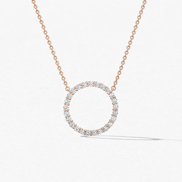 HEARTS ON FIRE 'SIGNATURE CIRCLE' 18CT ROSE GOLD DIAMOND PENDANT LARGE (Image 1)