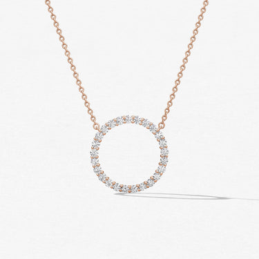 HEARTS ON FIRE 'SIGNATURE CIRCLE' 18CT ROSE GOLD DIAMOND PENDANT LARGE