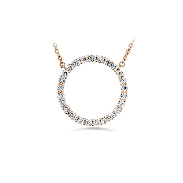 HEARTS ON FIRE 'SIGNATURE CIRCLE' 18CT ROSE GOLD DIAMOND PENDANT LARGE (Image 1)