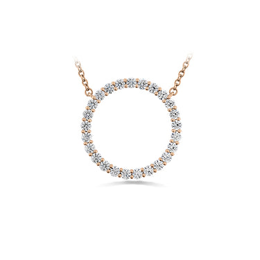 HEARTS ON FIRE 'SIGNATURE CIRCLE' 18CT ROSE GOLD DIAMOND PENDANT LARGE