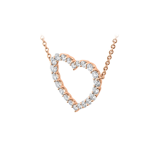 HEARTS ON FIRE 'SIGNATURE HEART' 18CT ROSE GOLD DIAMOND PENDANT LARGE (Image 2)