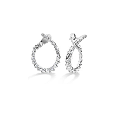 HEARTS ON FIRE 'AERIAL REGAL' 18CT WHITE GOLD DIAMOND HOOP EARRINGS