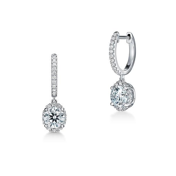 HEARTS ON FIRE 'ELLIPSE' 18CT WHITE GOLD DIAMOND EARRINGS (Image 1)
