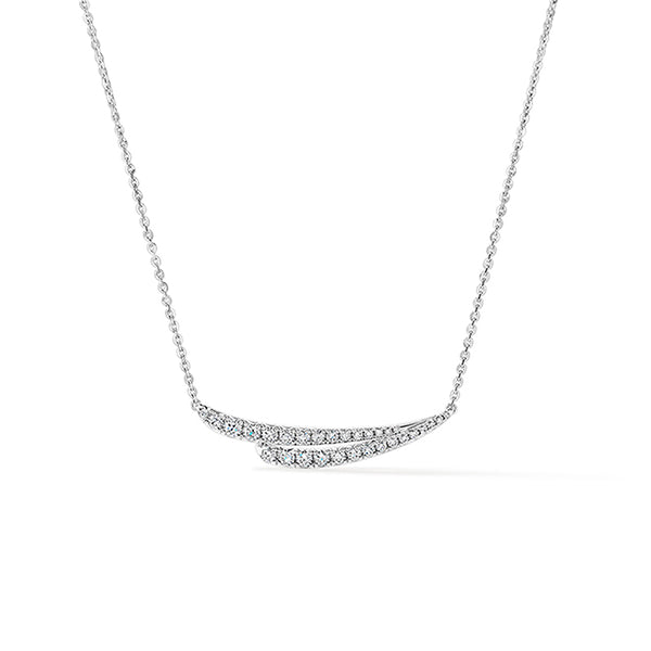 HEARTS ON FIRE VELA 18CT WHITE GOLD FRENCH CUT PAVE DIAMOND NECKLACE (Image 1)