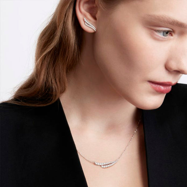 HEARTS ON FIRE VELA 18CT WHITE GOLD FRENCH CUT PAVE DIAMOND NECKLACE (Image 4)