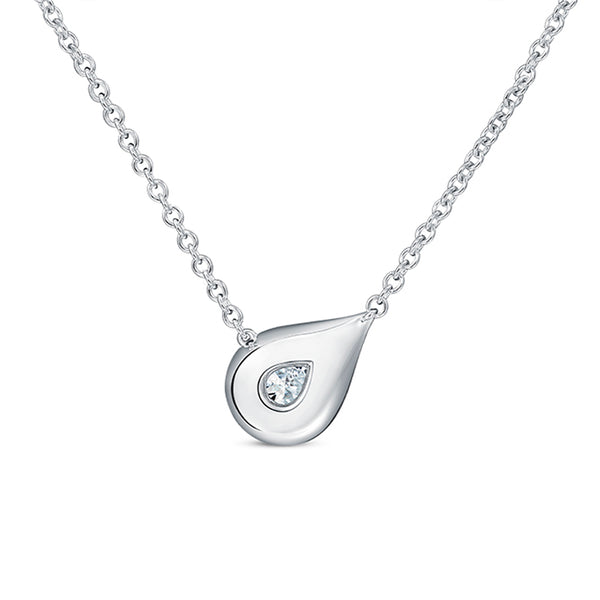 HEARTS ON FIRE 'LU' 18CT WHITE GOLD DROPLET PENDANT (Image 2)