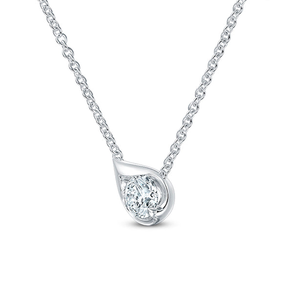 HEARTS ON FIRE 'LU' 18CT WHITE GOLD DROPLET PENDANT (Image 4)
