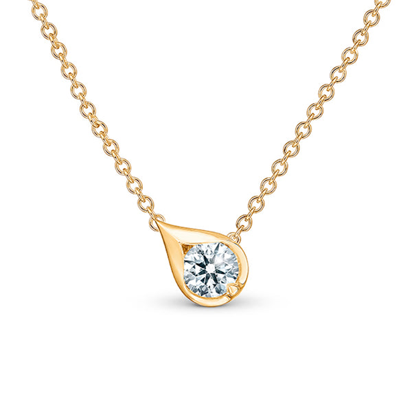 HEARTS ON FIRE  'LU' 18CT YELLOW GOLD DROPLET PENDANT (Image 1)