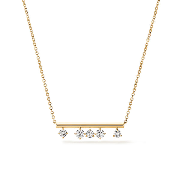 HEARTS ON FIRE 'BARRE' 18CT YELLOW GOLD FLOATING DIAMOND NECKLACE (Image 1)