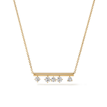 HEARTS ON FIRE 'BARRE' 18CT YELLOW GOLD FLOATING DIAMOND NECKLACE