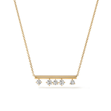 HEARTS ON FIRE 'BARRE' 18CT YELLOW GOLD FLOATING DIAMOND NECKLACE