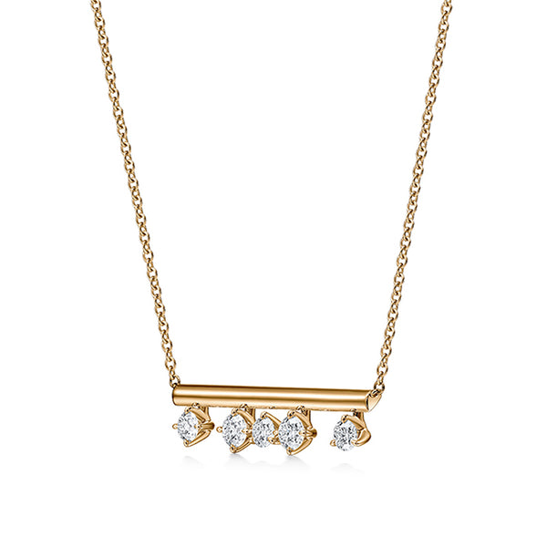 HEARTS ON FIRE 'BARRE' 18CT YELLOW GOLD FLOATING DIAMOND NECKLACE (Image 2)