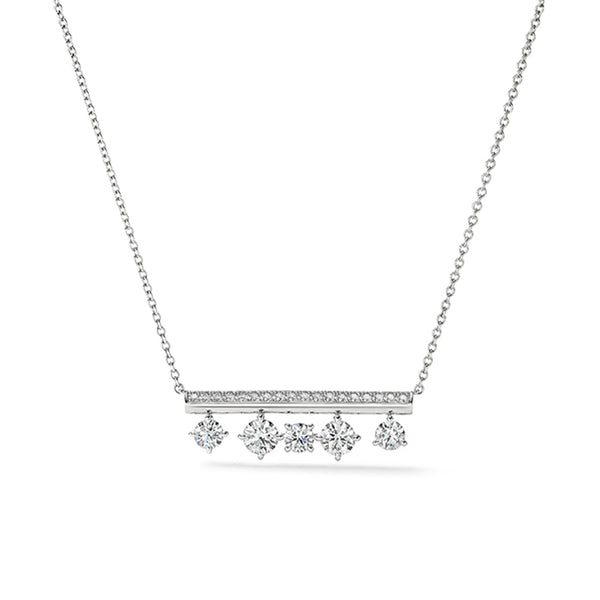 HEARTS ON FIRE 'BARRE' 18CT WHITE GOLD FLOATING DIAMOND NECKLACE (Image 1)