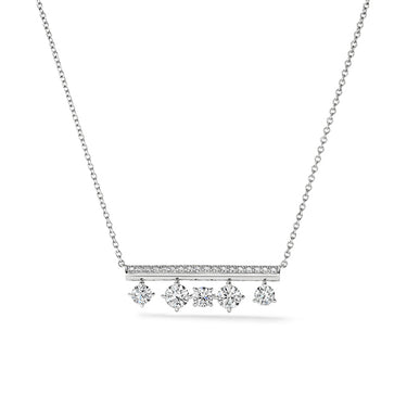 HEARTS ON FIRE 'BARRE' 18CT WHITE GOLD FLOATING DIAMOND NECKLACE