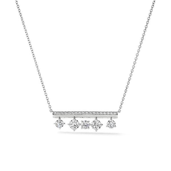 HEARTS ON FIRE 'BARRE' 18CT WHITE GOLD FLOATING DIAMOND NECKLACE (Image 1)