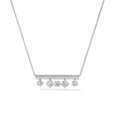 HEARTS ON FIRE 'BARRE' 18CT WHITE GOLD FLOATING DIAMOND NECKLACE