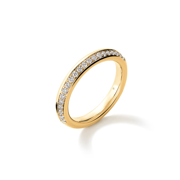 HEARTS ON FIRE 'BARRE' 18CT YELLOW GOLD PAVE DIAMOND BAND (Image 2)