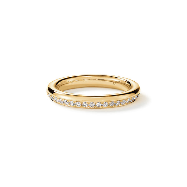 HEARTS ON FIRE 'BARRE' 18CT YELLOW GOLD PAVE DIAMOND BAND (Image 1)